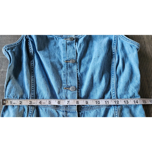 Levis Women Alisha Way Back When Dress Medium Blue Denim Button Down Mini Sheath - Picture 10 of 11